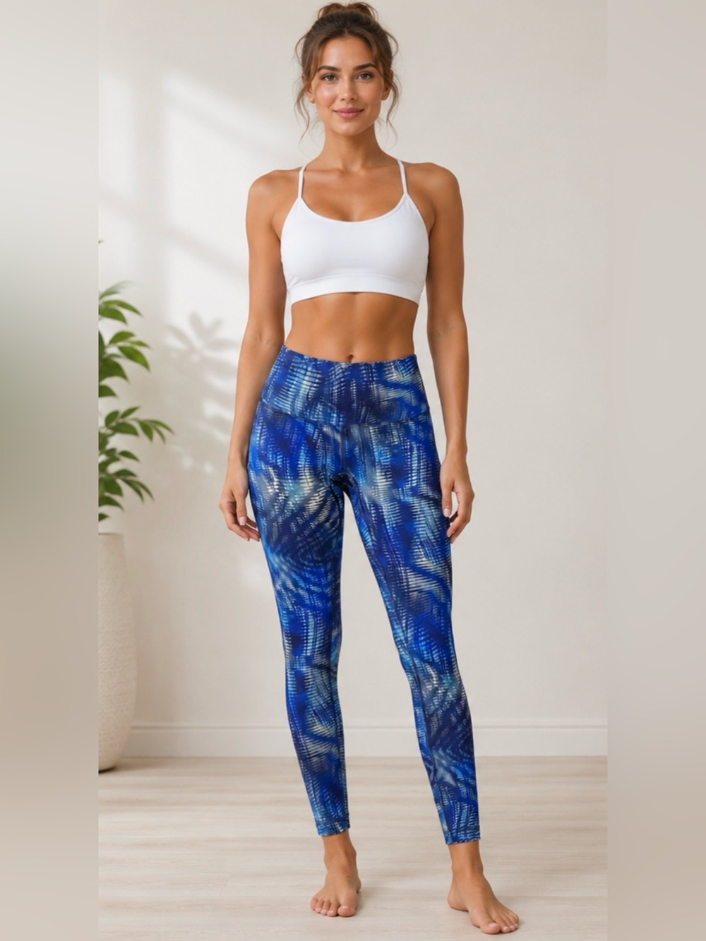 Lululemon Blue Abstract Print Leggings Women’s Size 2 Yoga Athletic Pants
